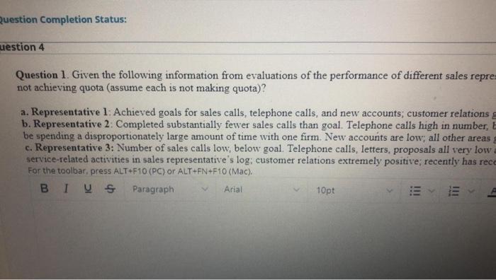 Question Completion Status: uestion 4 Question 1.