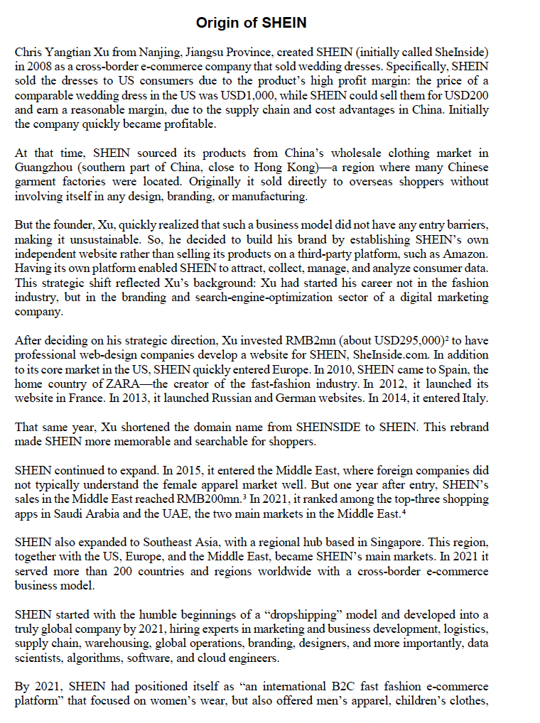 1. 1.Discuss SHEINs key issues, competencies,