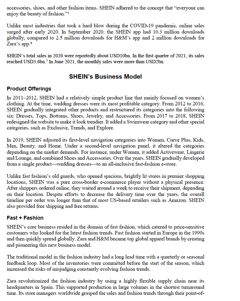 1. 1.Discuss SHEINs key issues, competencies,