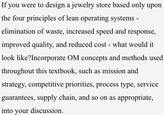 If you were to design a jewelry store based only