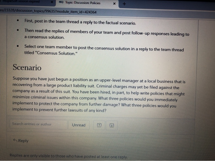 Topic Discussion: Policies