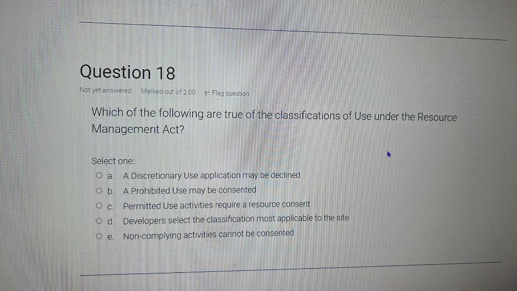 Question 18 Not yet answered Marked out of 2.00 P