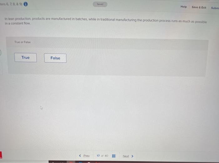 en 6, 78,891 Help Save & Exit Subm In lean