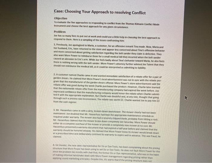 Case: Choosing Your Approach to resolving