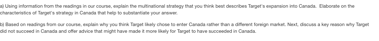 a) Using information from the readings in our