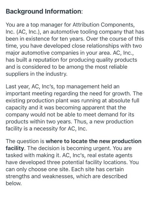 Managerial Decision-Making Information &