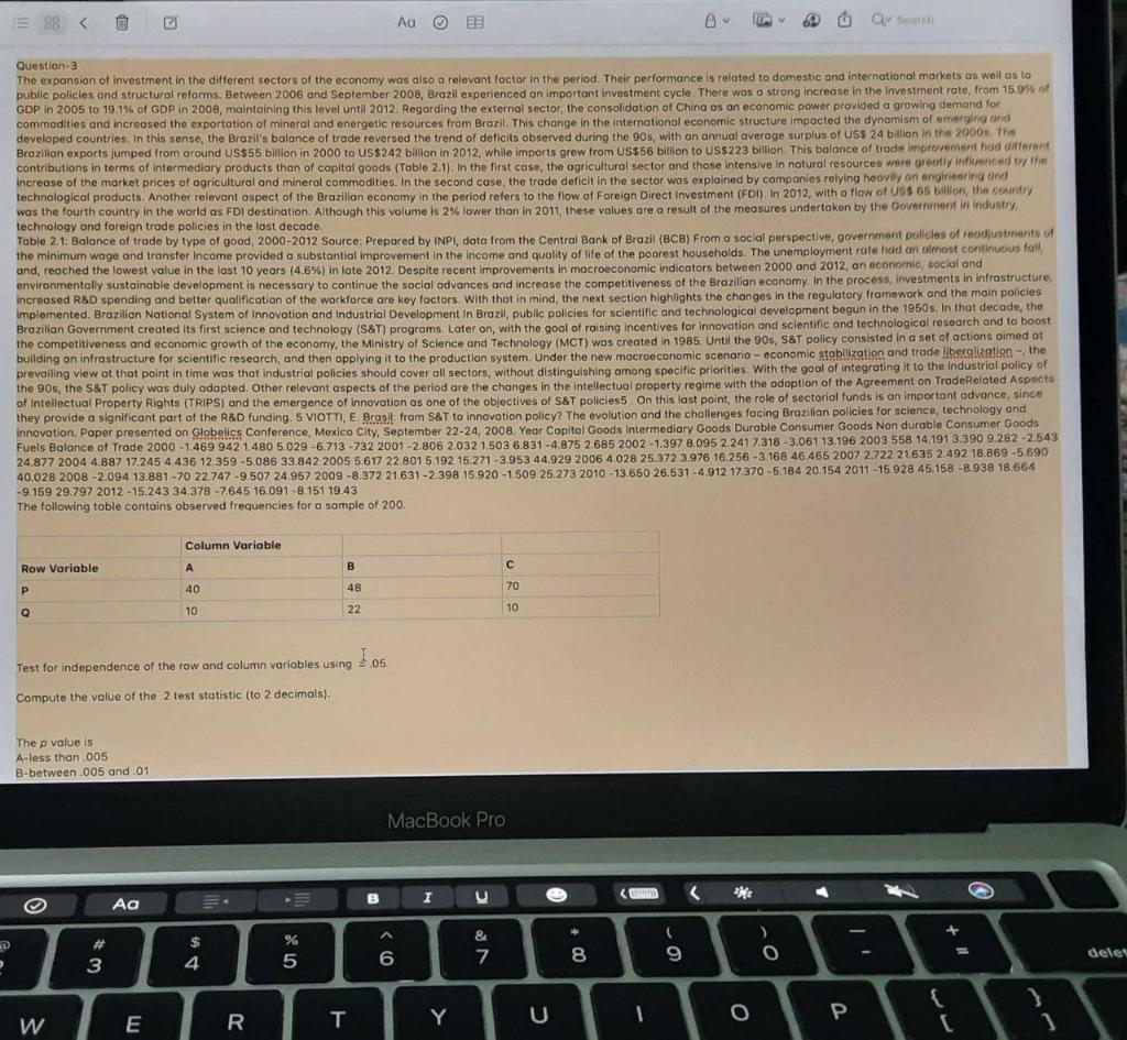 fg E88 < 0 Question 3 The expansion of investment