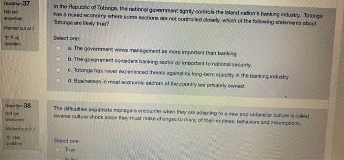 Question 37 Not yet answered Marked out of 7 in