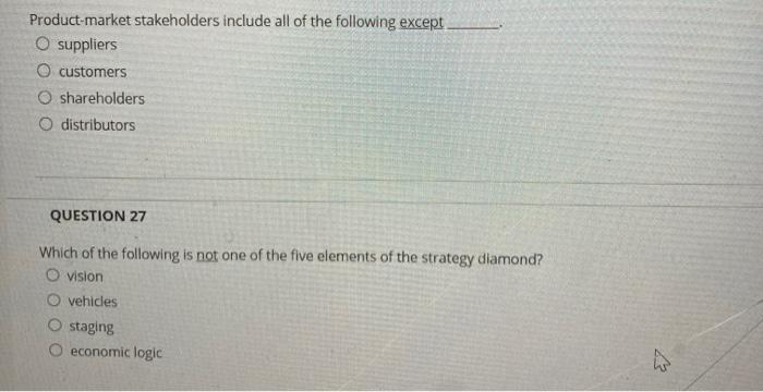 Product-market stakeholders include all of the