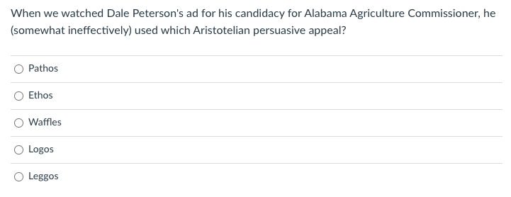 When we watched Dale Peterson's ad for his