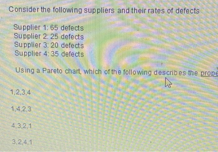 Consider the following suppliers and their rates