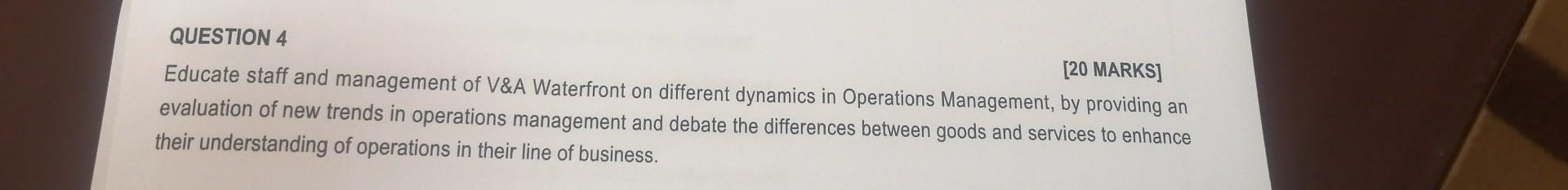 Business management QUESTION 4 [20 MARKS] Educate