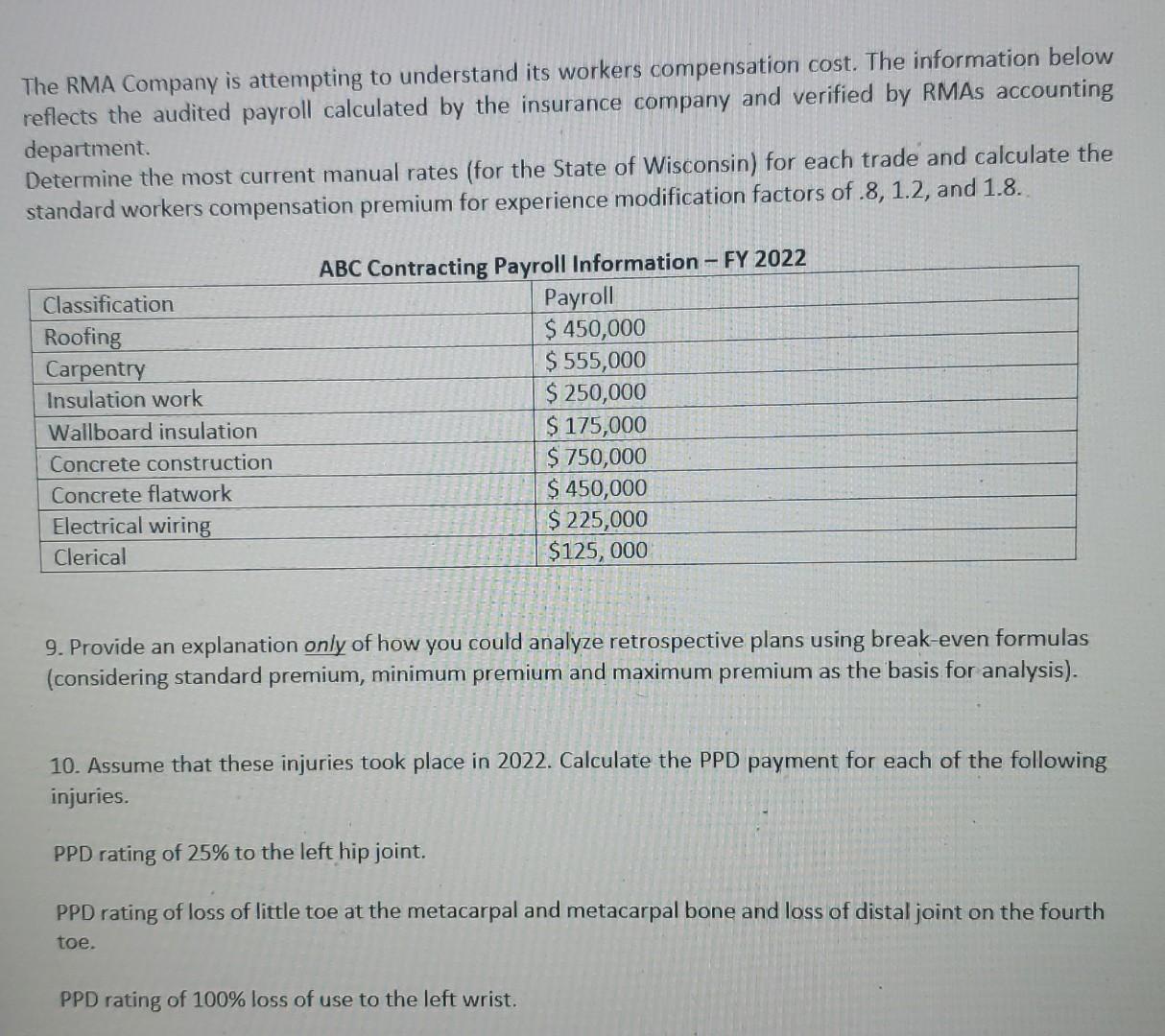 Please help me with my homework The RMA Company