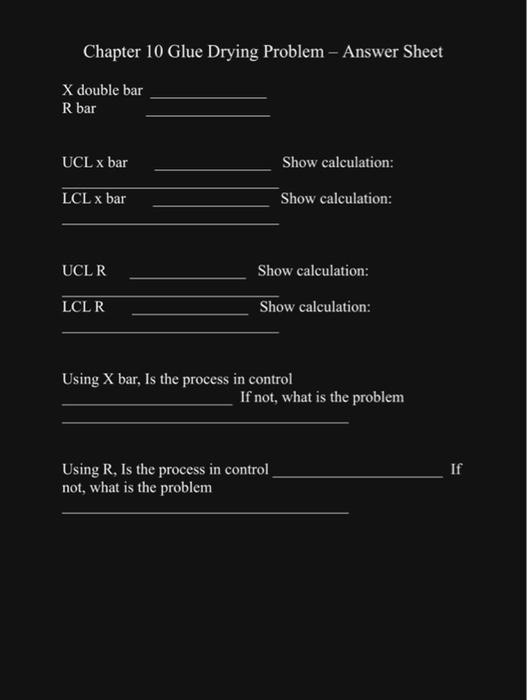 Please use the Answer sheet A quality inspector