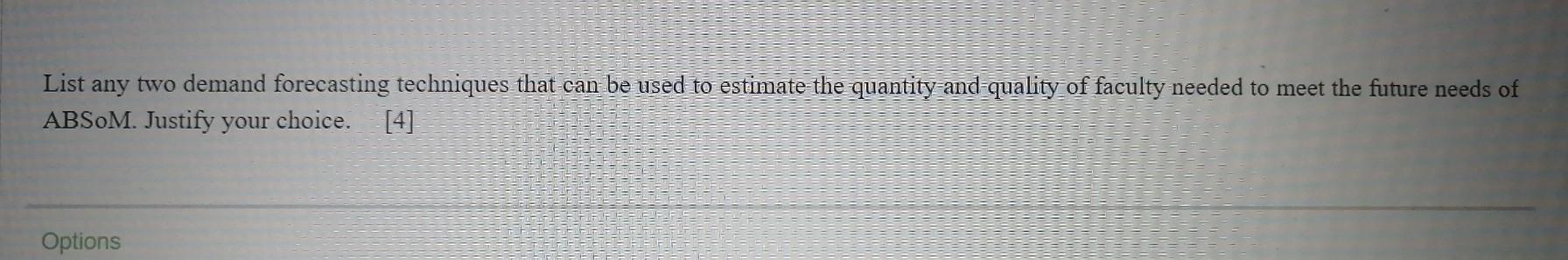 List any two demand forecasting techniques that
