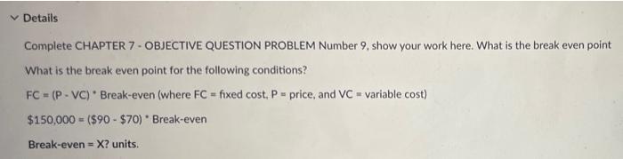 Details Complete CHAPTER 7 - OBJECTIVE QUESTION