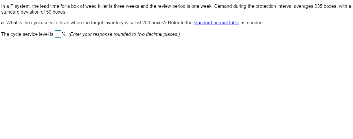 In a P system, the lead time for a box of