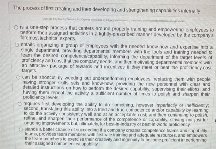 The process of first creating and then developing