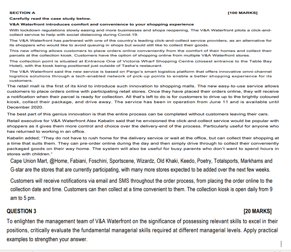 SECTION A [100 MARKS] Carefully read the case
