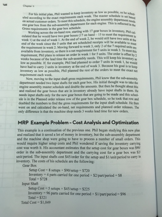 Chapter 1 MRP Example - Inventory Planning