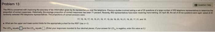 Problem 13 Question Help The IRS is concemed with