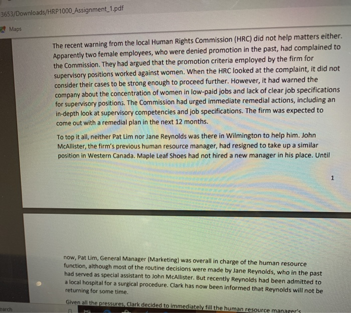 case study maple leaf shoes Chapter 5 CASE STUDY