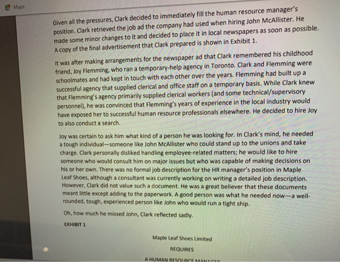 case study maple leaf shoes Chapter 5 CASE STUDY