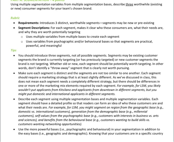 Describe each segment using multiple segmentation
