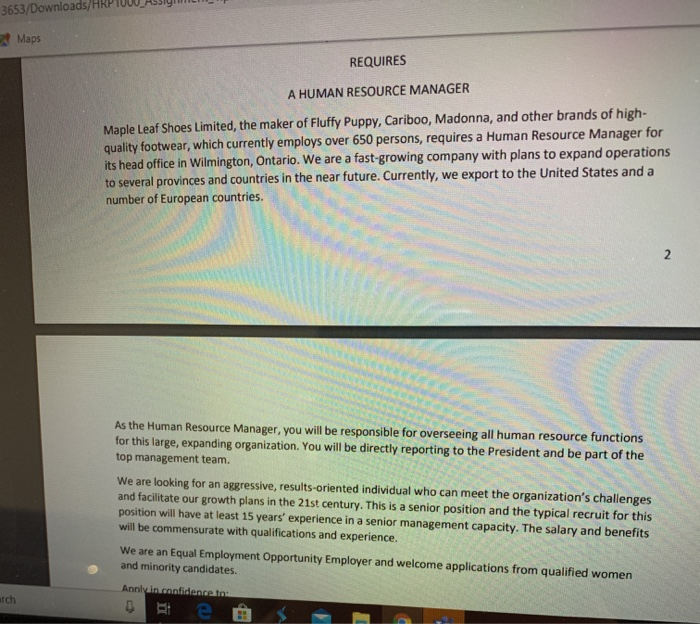 case study maple leaf shoes Chapter 5 CASE STUDY