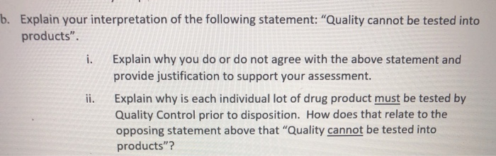 b. Explain your interpretation of the following