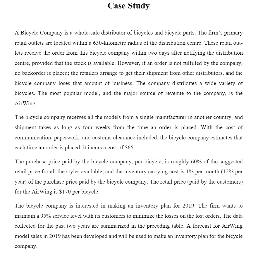 Can you help me with this case study using excel