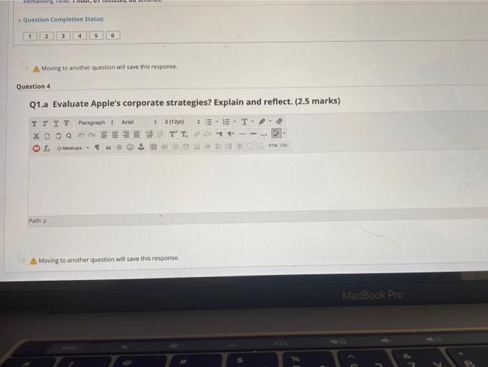 Hemiami, w Question Completion Status 2 3 4 5 6