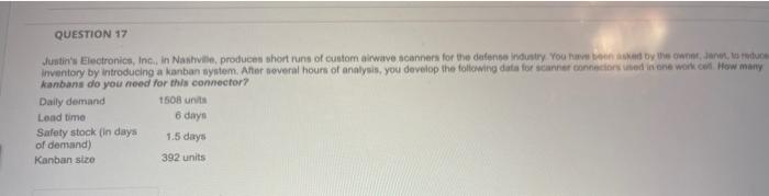 kanbans do your foed for this connecfor