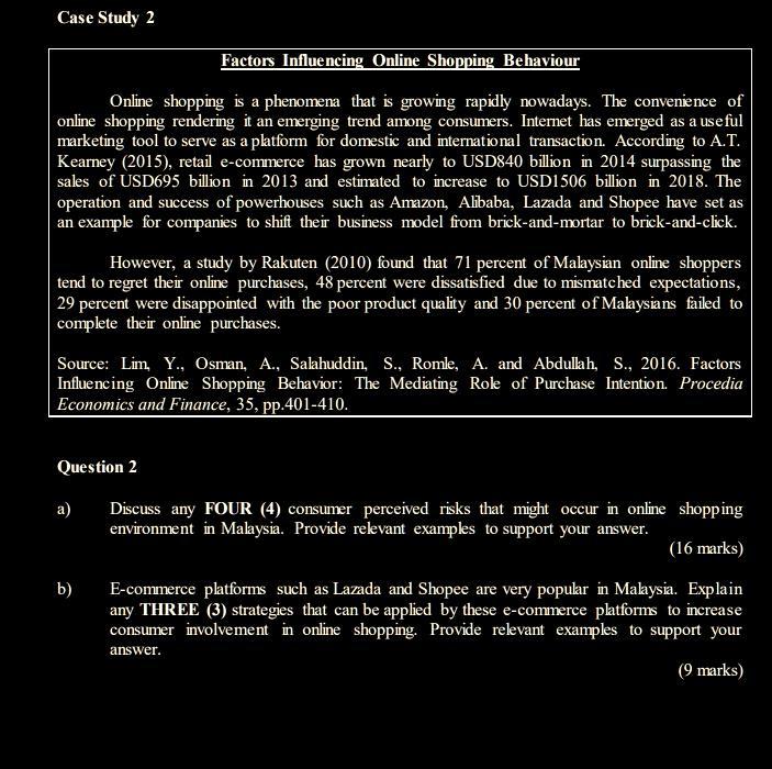 Case Study 2 Factors Influencing Online Shopping