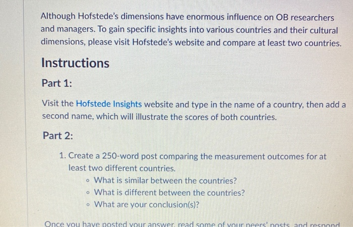 Although Hofstede's dimensions have enormous