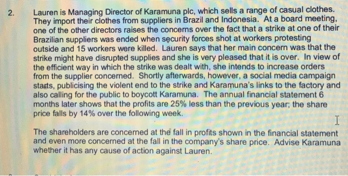 Business Law 2 . Lauren is Managing Director of