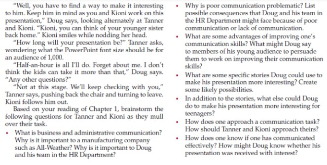 This is actually for a Business communications