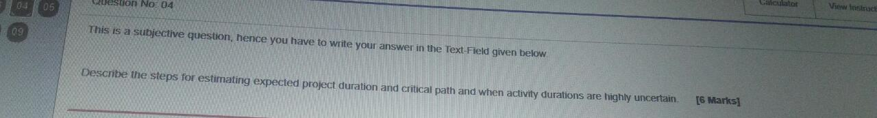 0 05 estion No. 04 Calculator View into 09 This