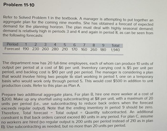 Problem 11-10 Refer to Solved Problem 1 in the