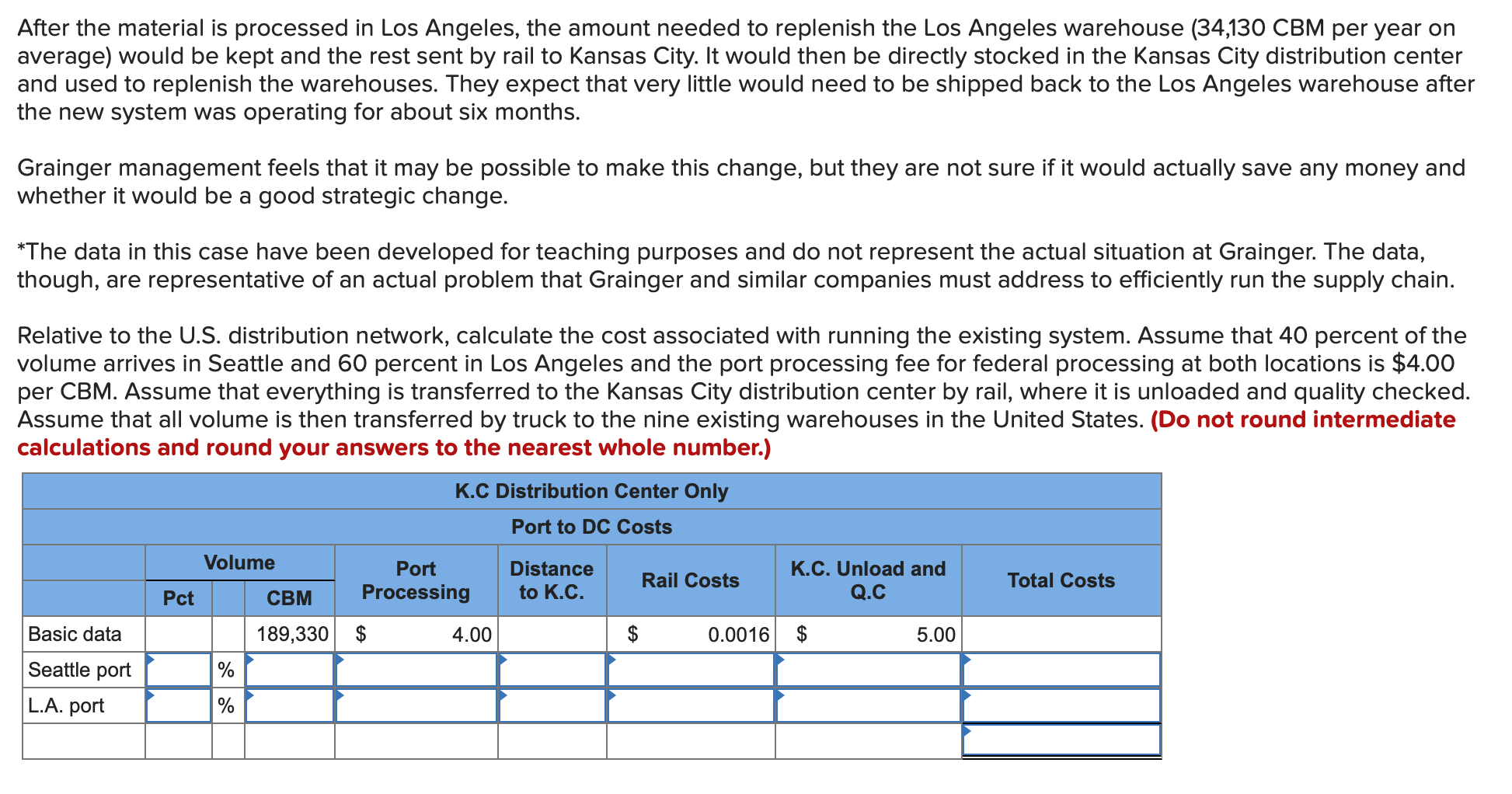 Analytics Exercise 15-1 (Algo) Grainger: