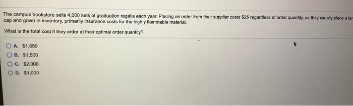 28The campus bookstore sells 4000 sets of