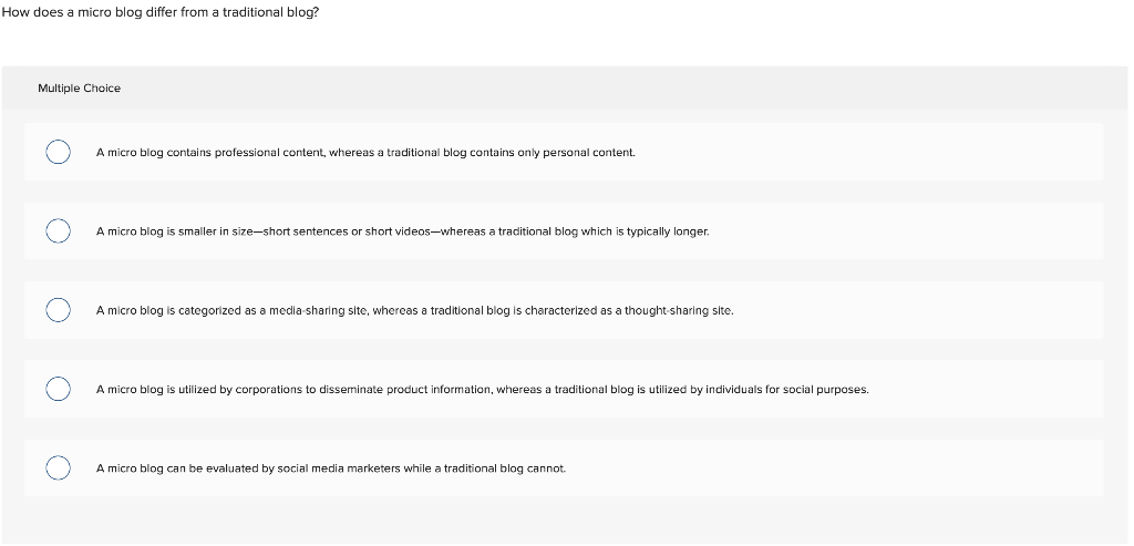 How does a micro blog differ from a traditional