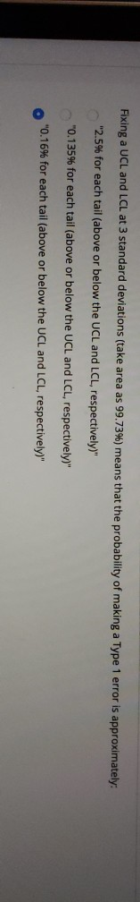 Fixing a UCL and LCL at 3 standard deviations