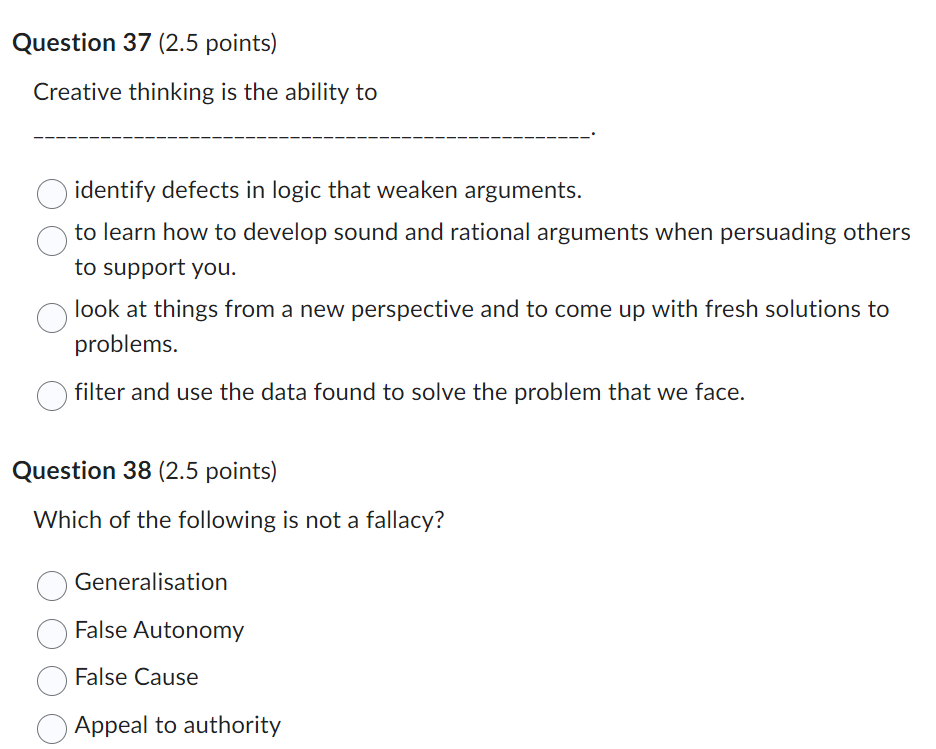 Creative thinking is the ability to identify