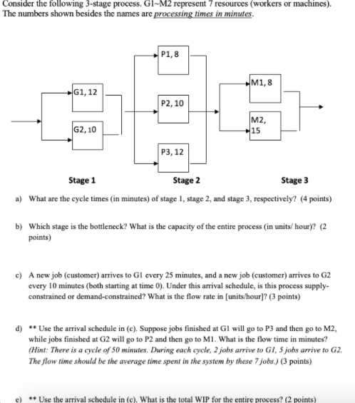 Consider the following 3-stage process. Gl-M2