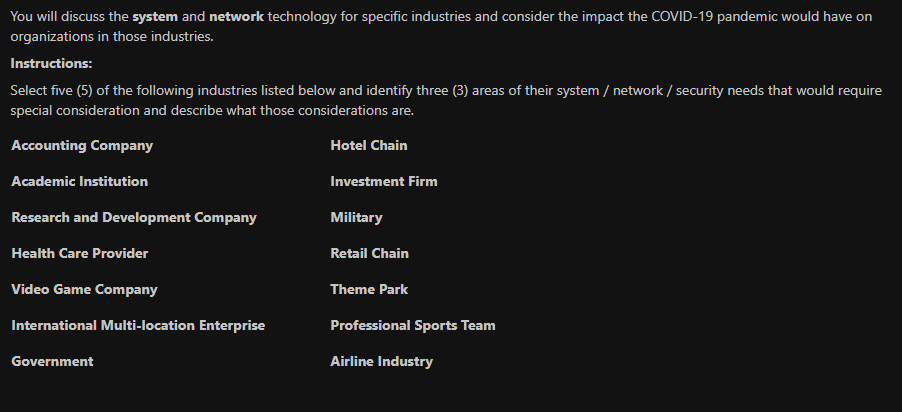 You will discuss the system and network