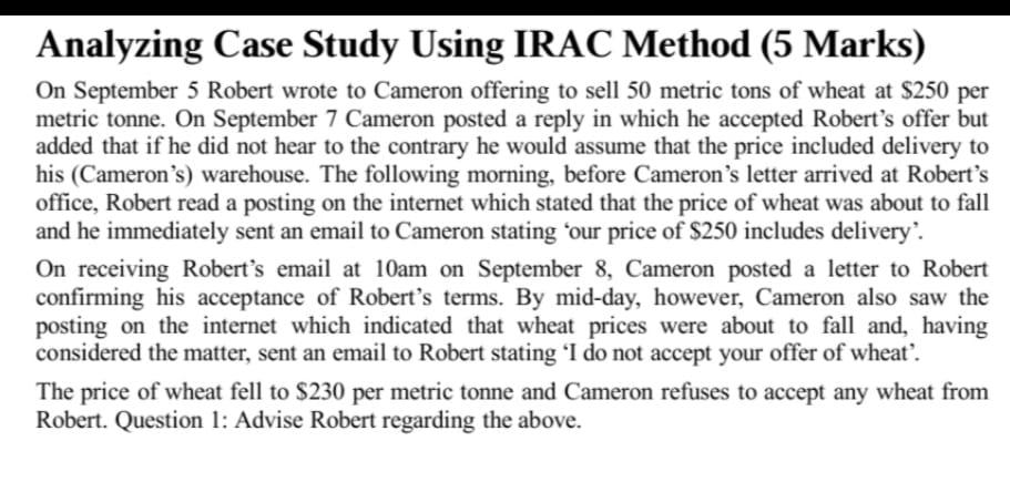 Plz Answer the Question According to the IRAC