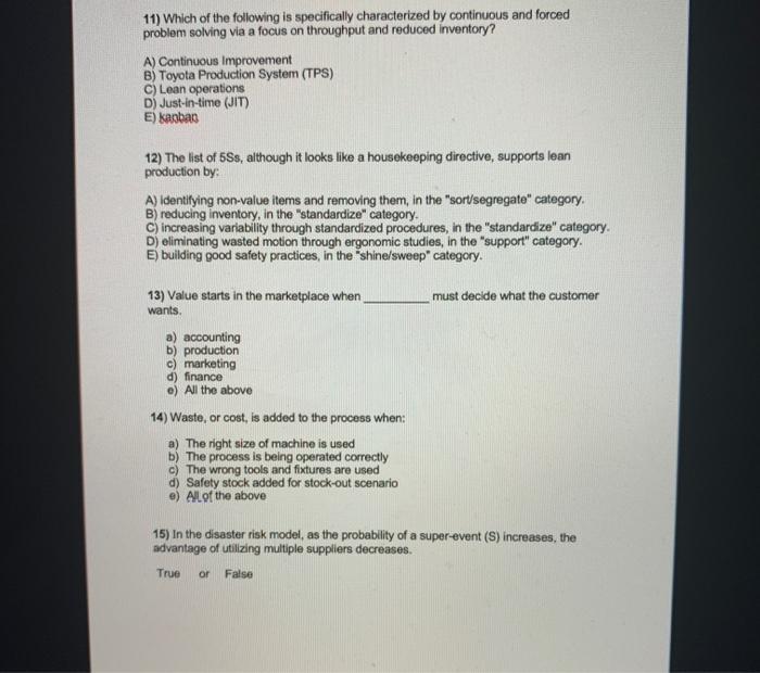 answer all part and explain pls 11) Which of the