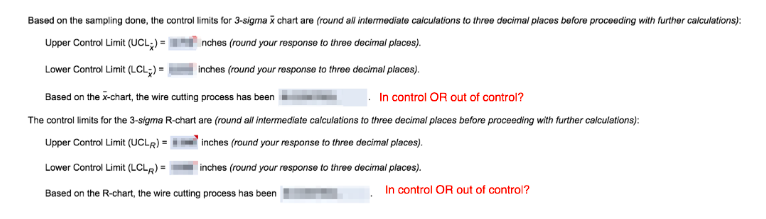 Refer to Table S6.1 - Factors for Computing