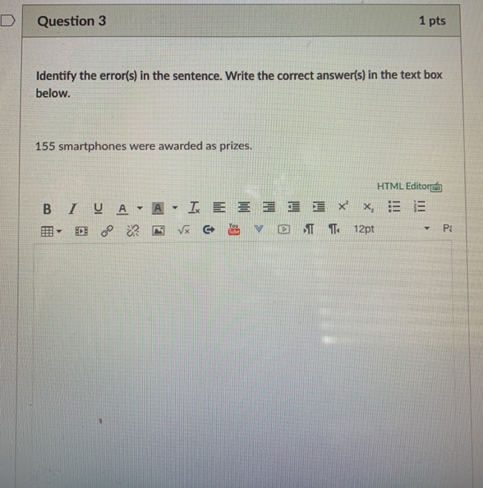 Question 1 1 pts Identify the error(s) in the